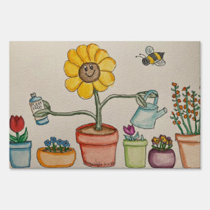 Garden Love - Happy Plants Yard Sign