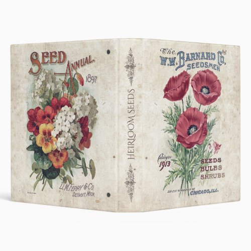 GARDEN LOVERS ANTIQUE FLOWER SEEDS 3 RING BINDER