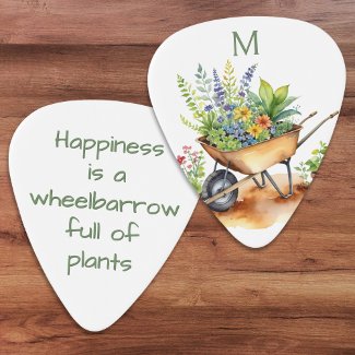 Garden Lover's Wheelbarrow of Plants Monogrammed