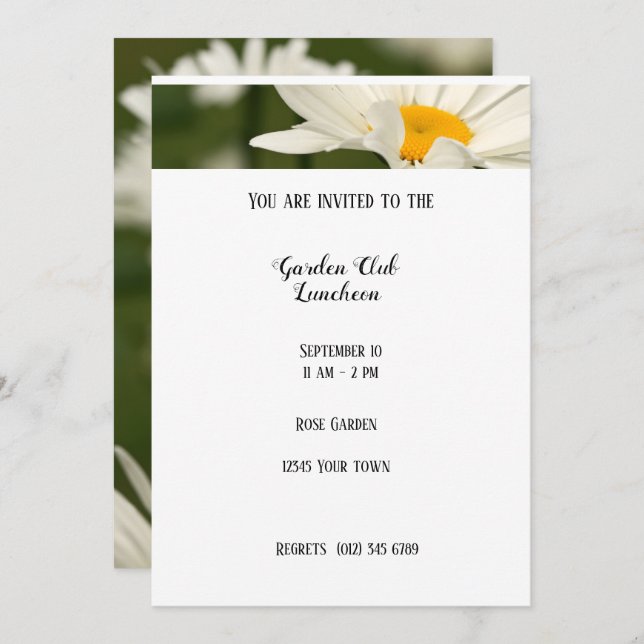 Garden Luncheon Rose Club  Invitation (Front/Back)