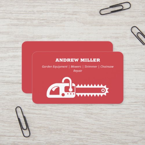 Garden Machinery Chainsaw Red Business Card