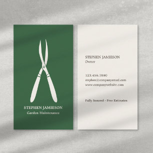 Garden Maintenance Lawn Care Gardener Modern Business Card