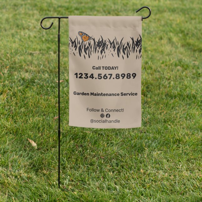 Garden Maintenance Service Call - Social Connect Garden Flag (In SItu)