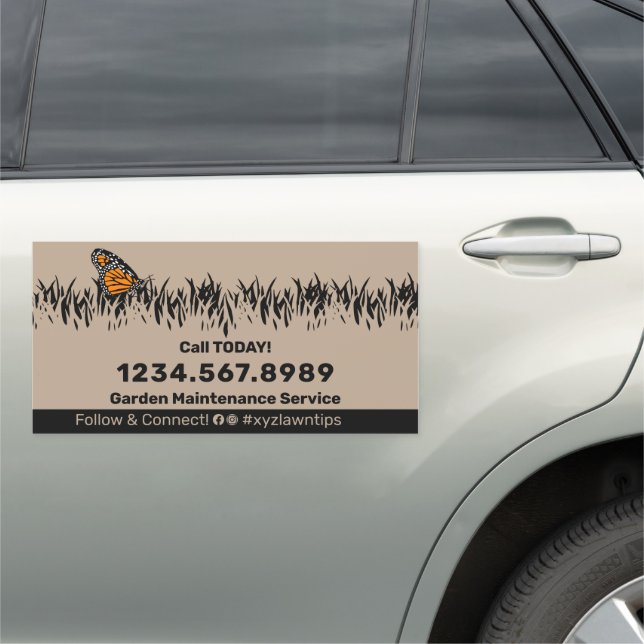 Garden Maintenance Service Call-to-Action Car Magnet (In Situ)