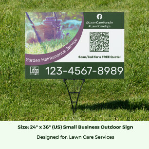 Garden Maintenance Service CTA QR Phone Connect Sign