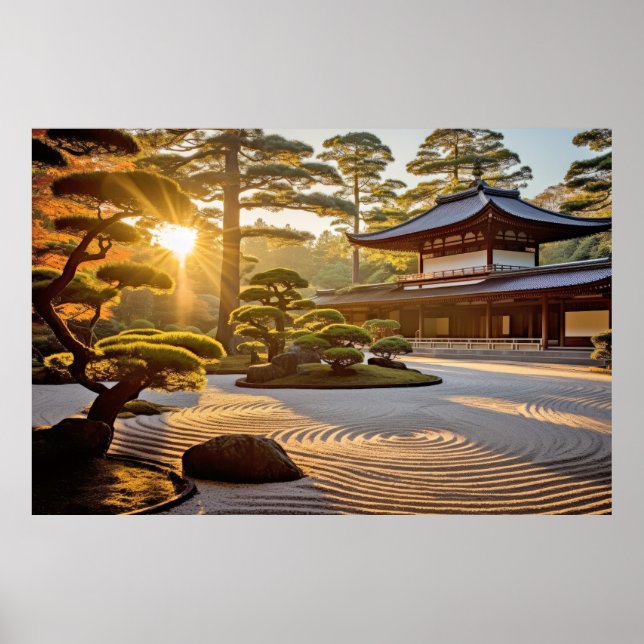 Garden Meditation Serene Tranquil Peace Poster (Front)