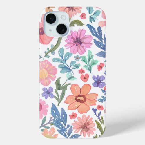  Garden Melody Watercolor Floral Phone Case 