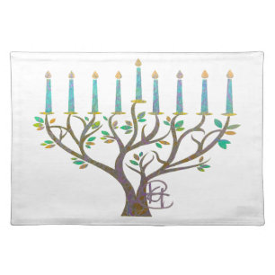 Garden Menorah Hanukkah Placemat