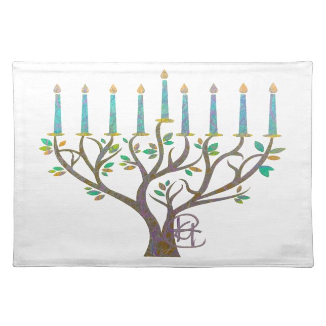 Garden Menorah Hanukkah Placemat (Front)