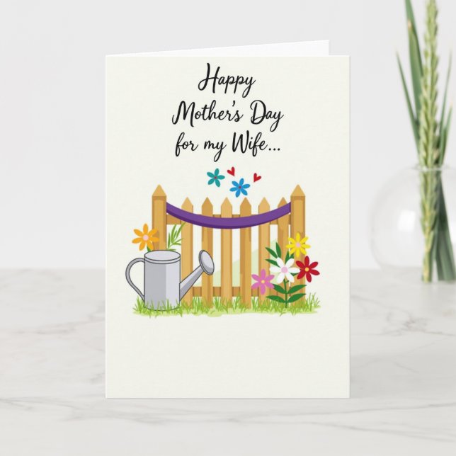 Garden Mothers Day Wife Card (Front)
