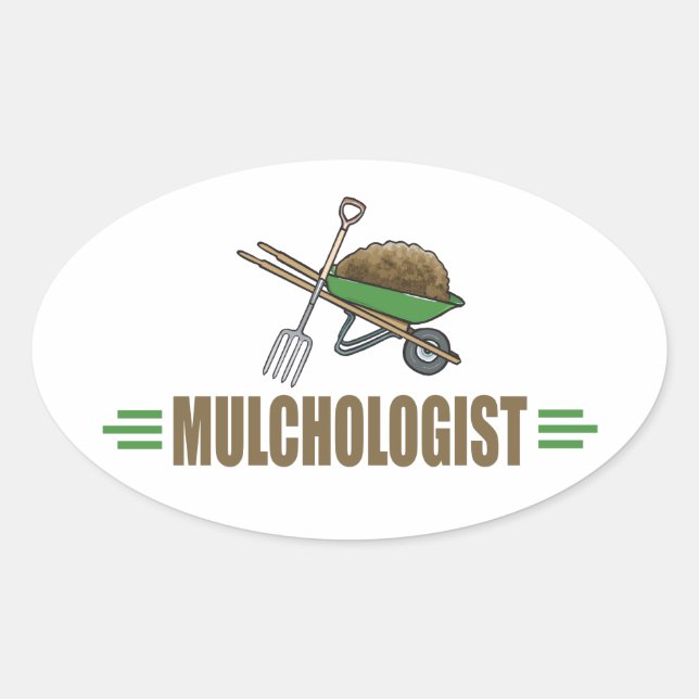 Garden Mulching Oval Sticker (Front)