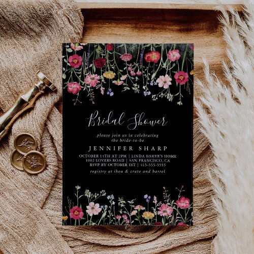 Garden Multicolor Wildflower Bridal Shower Invitation