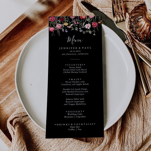 Garden Multicolor Wildflower Dinner Menu