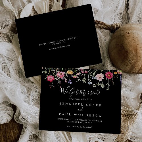 Garden Multicolor Wildflower Elopement Announcement