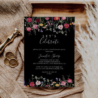 Garden Multicolor Wildflower Let's Celebrate Party Invitation