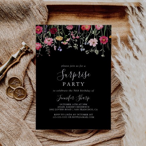 Garden Multicolor Wildflower Surprise Party Invitation