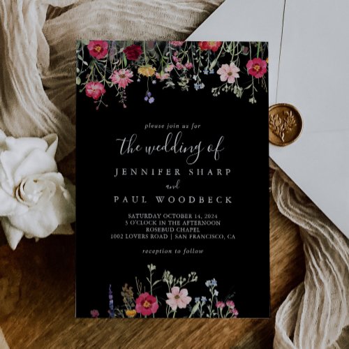 Garden Multicolor Wildflower The Wedding Of Invitation