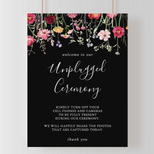 Garden Multicolor Wildflower Unplugged Ceremony  Poster