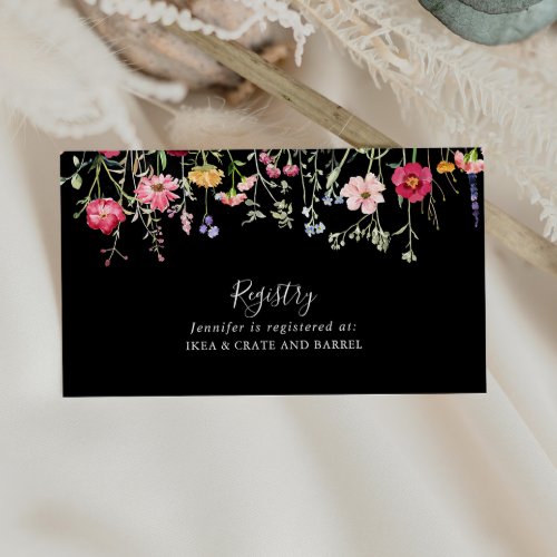 Garden Multicolor Wildflower Wedding Gift Registry Enclosure Card