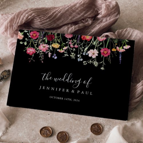 Garden Multicolor Wildflower Wedding Guest Book