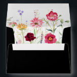 Garden Multicolor Wildflower Wedding Invitation  Envelope<br><div class="desc">This garden multicolor wildflower wedding invitation envelope is perfect for a rustic wedding. The design features a multicolored assortment of pink,  blush,  purple,  yellow,  white,  violet,  red,  burgundy wild flowers in a black background.

Personalize the envelope flap with your return address.</div>