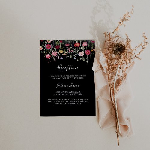  Garden Multicolor Wildflower Wedding Reception Enclosure Card