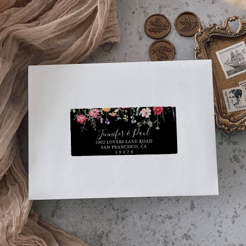 Garden Multicolor Wildflower Wedding RSVP Address Label