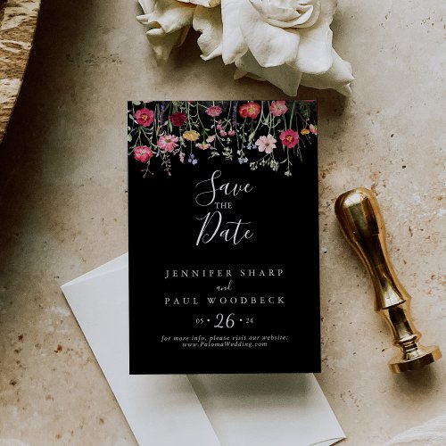 Garden Multicolor Wildflower Wedding Save The Date