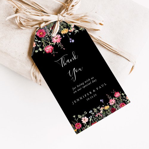 Garden Multicolor Wildflower Wedding Thank You Gift Tags