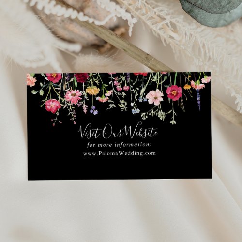 Garden Multicolor Wildflower Wedding Website Enclosure Card