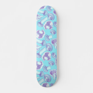 Garden Mushrooms blue Skateboard
