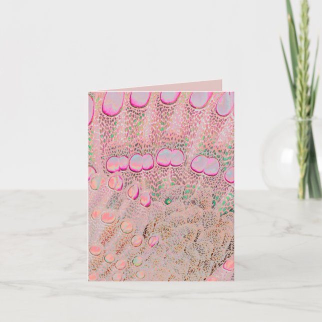 Garden note party card pink abstract flower garden (Front)