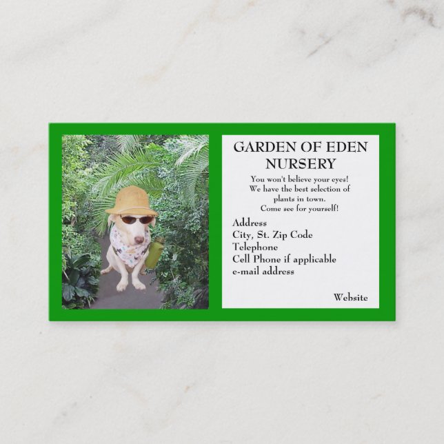 Garden Nursery Business Business Card (Front)