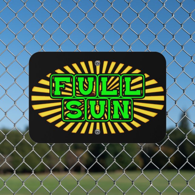 Garden Nursery Full Sun Indicator Metal Sign (In Situ(Fence))