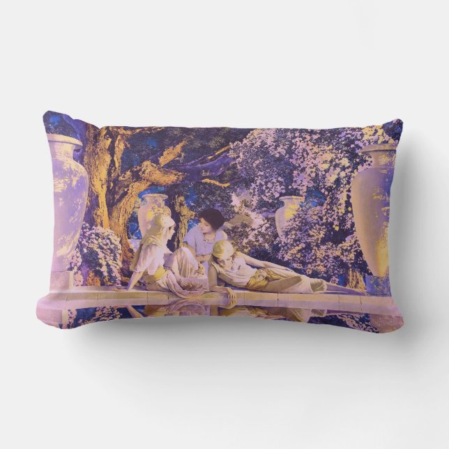 Garden of Allah, by Maxfield Parrish Lumbar Pillow (Front)