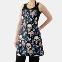 Garden of Bones Apron - Skulls and Roses