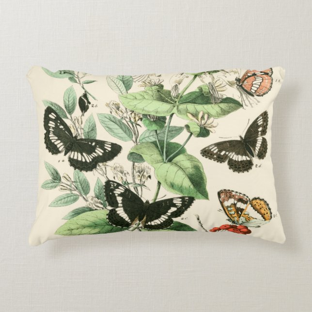 Garden of Butterflies and Flowers Accent Pillow (Front)