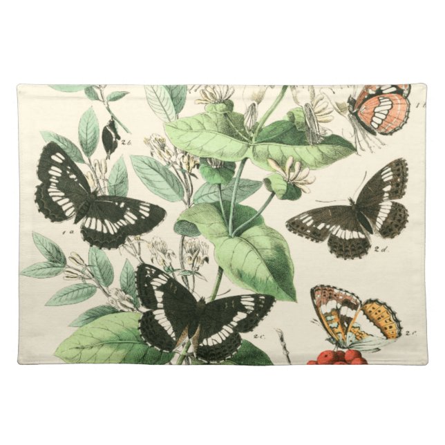 Garden of Butterflies and Flowers Cloth Placemat (Front)