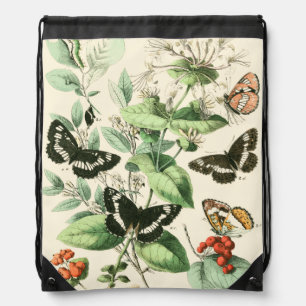 Garden of Butterflies and Flowers Drawstring Bag