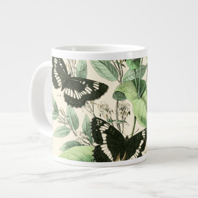 Garden of Butterflies and Flowers Giant Coffee Mug (Front Left)