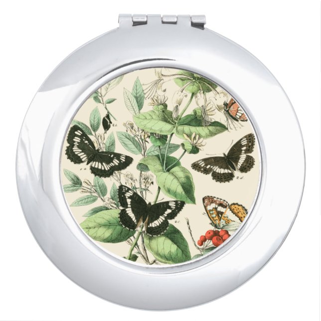 Garden of Butterflies and Flowers Makeup Mirror (Front)