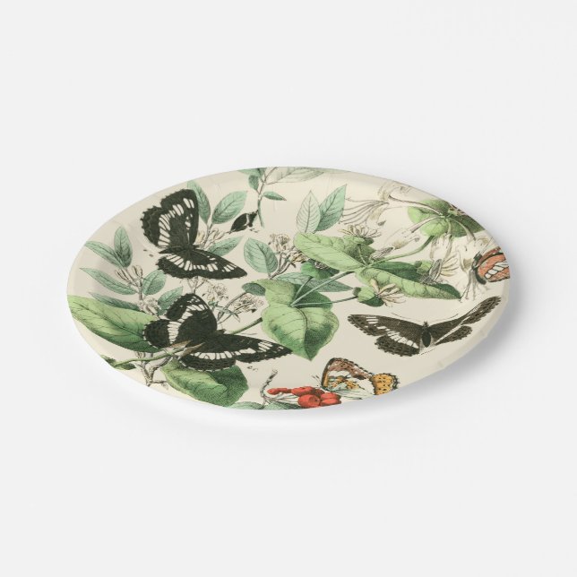 Garden of Butterflies and Flowers Paper Plates (Angled)
