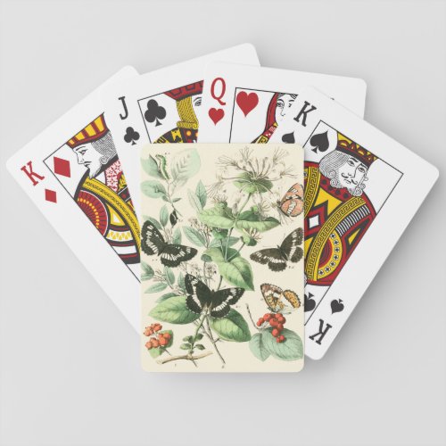 Garden of Butterflies and Flowers Poker Cards