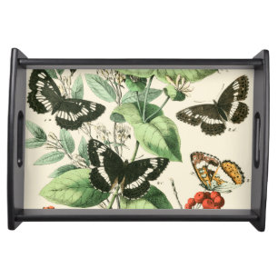 Garden of Butterflies and Flowers Serving Tray