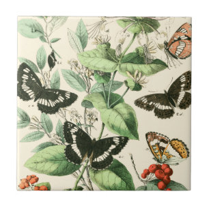 Garden of Butterflies and Flowers Tile