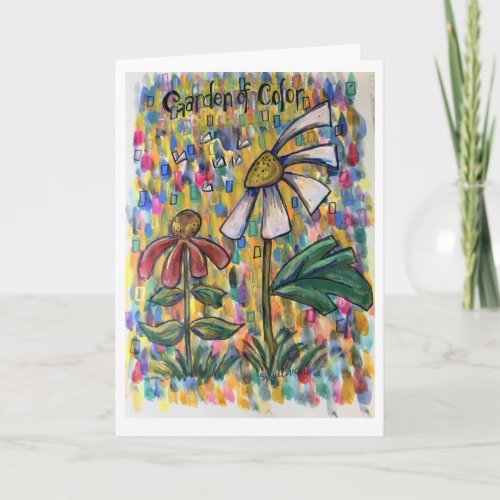 Garden of Color Floral Art Greeting Card