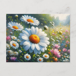 Garden of daisies postcard