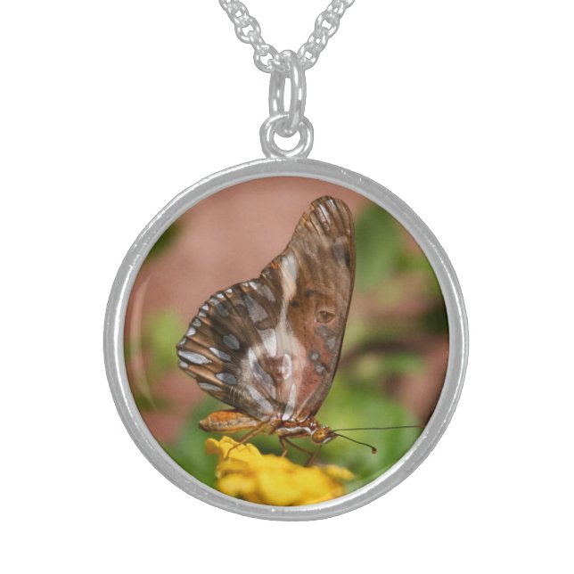 Garden of Dog and Butterfly Sterling Silver Necklace (Front)