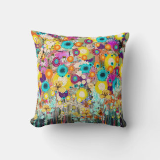 Garden of Dreams - Nature Inspired Floral Art - Throw Pillow