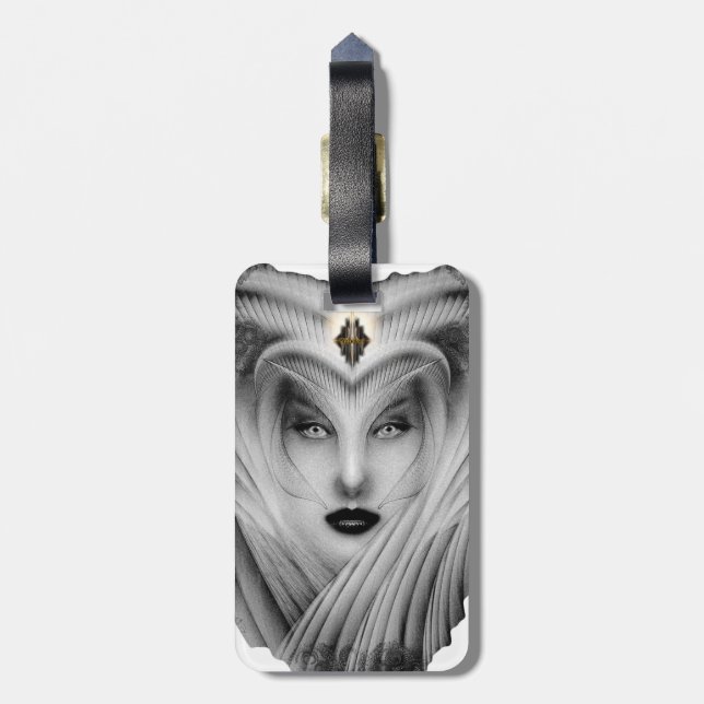 Garden Of Dreams Stone Bust Luggage Tag (Back Vertical)